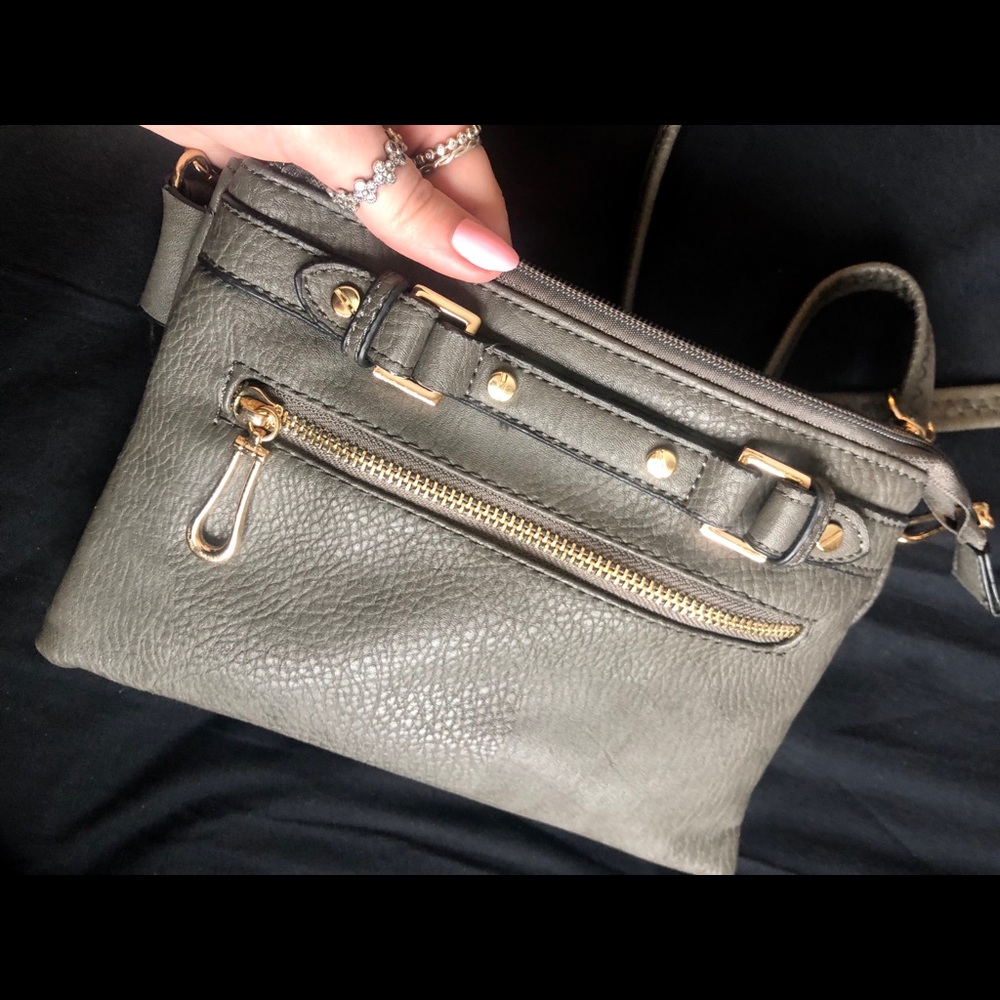 Gray crossbody